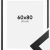 Ramme Trendline Sort 60x80 cm - Passepartout Hvid 50x65 cm