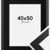 Ramme Trendline Sort 40x50 cm - Passepartout Sort 30x40 cm