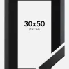 Ramme Trendline Sort 30x50 cm - Passepartout Sort 20x40 cm