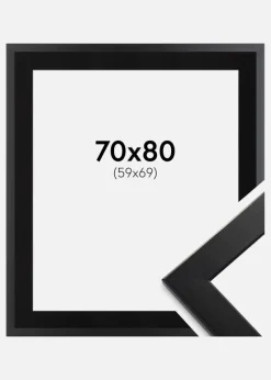 Ramme Trendline Sort 70x80 cm - Passepartout Sort 60x70 cm