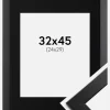 Ramme Trendline Sort 32x45 cm - Passepartout Sort 25x30 cm