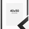 Ramme Trendline Sort 40x50 cm - Passepartout Hvid 27,5x37 cm
