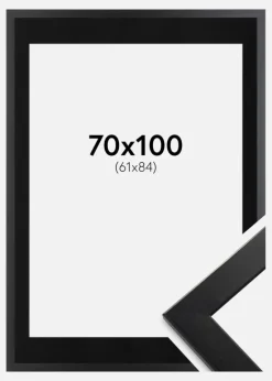 Ramme Trendline Sort 70x100 cm - Passepartout Sort 62x85 cm