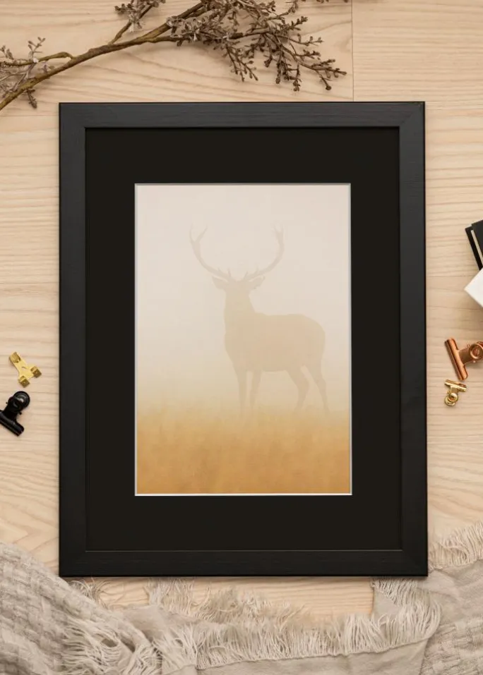 Ramme Trendline Sort 40x50 cm - Passepartout Sort 27,5x37 cm