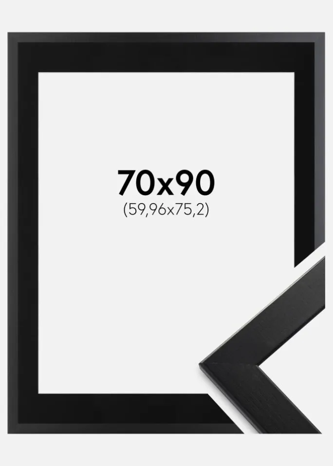 Ramme Trendline Sort 70x90 cm - Passepartout Sort 24x30 inches