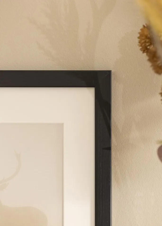 Ramme Trendline Sort 60x80 cm - Passepartout Hvid 50x60 cm