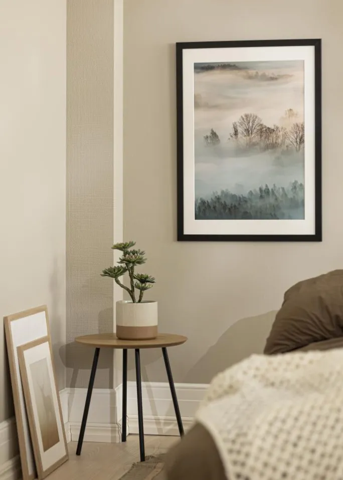 Ramme Trendline Sort 50x80 cm - Passepartout Hvid 42x70 cm