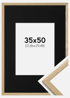 Ramme Trendy Eg 35x50 cm - Passepartout Sort 9x12 inches