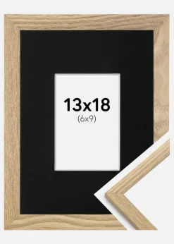 Ramme Trendy Eg 13x18 cm - Passepartout Sort 7x10 cm