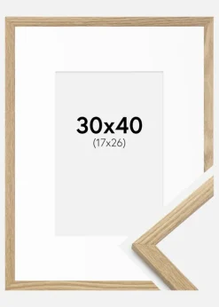 Ramme Trendy Eg 30x40 cm - Passepartout Hvid 18x27 cm
