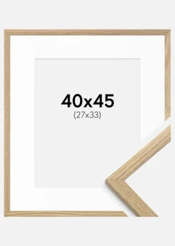 Ramme Trendy Eg 40x45 cm - Passepartout Hvid 28x34 cm