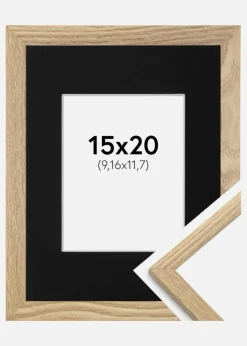 Ramme Trendy Eg 15x20 cm - Passepartout Sort 4x5 inches