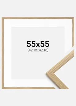 Ramme Trendy Eg 55x55 cm - Passepartout Hvid 17x17 inches