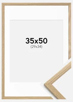 Ramme Trendy Eg 35x50 cm - Passepartout Hvid 30x35 cm