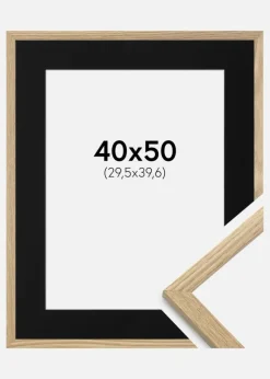 Ramme Trendy Eg 40x50 cm - Passepartout Sort 12x16 inches