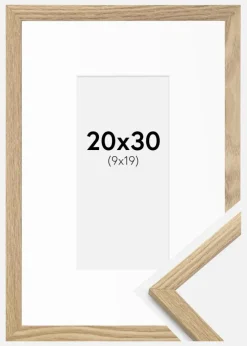 Ramme Trendy Eg 20x30 cm - Passepartout Hvid 10x20 cm