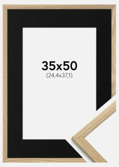 Ramme Trendy Eg 35x50 cm - Passepartout Sort 10x15 inches