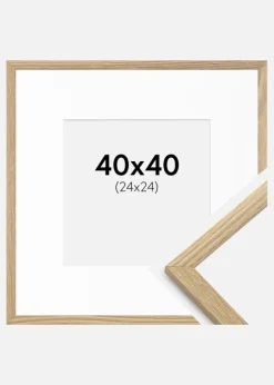 Ramme Trendy Eg 40x40 cm - Passepartout Hvid 25x25 cm