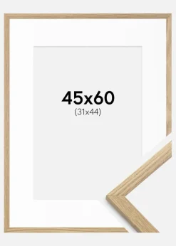 Ramme Trendy Eg 45x60 cm - Passepartout Hvid 32x45 cm