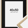 Ramme Trendy Eg 40x50 cm - Passepartout Sort 29,7x42 cm (A3)