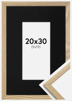 Ramme Trendy Eg 20x30 cm - Passepartout Sort 10x20 cm