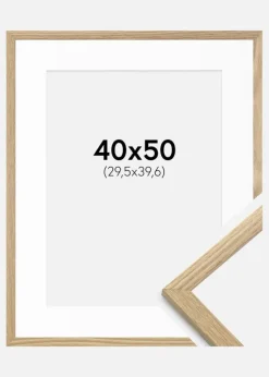 Ramme Trendy Eg 40x50 cm - Passepartout Hvid 12x16 inches