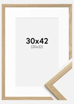 Ramme Trendy Eg 30x42 cm - Passepartout Hvid 21x33 cm