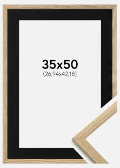 Ramme Trendy Eg 35x50 cm - Passepartout Sort 11x17 inches