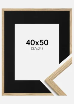 Ramme Trendy Eg 40x50 cm - Passepartout Sort 28x35 cm