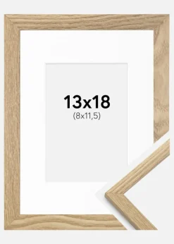 Ramme Trendy Eg 13x18 cm - Passepartout Hvid 9x12 cm