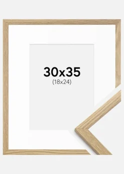 Ramme Trendy Eg 30x35 cm - Passepartout Hvid 19x25 cm