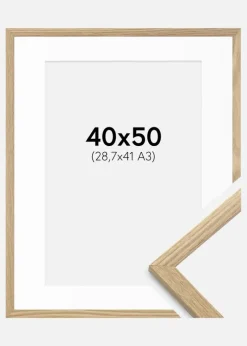 Ramme Trendy Eg 40x50 cm - Passepartout Hvid 29,7x42 cm (A3)