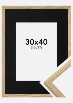 Ramme Trendy Eg 30x40 cm - Passepartout Sort 20x28 cm