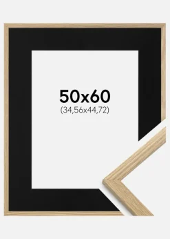 Ramme Trendy Eg 50x60 cm - Passepartout Sort 14x18 inches