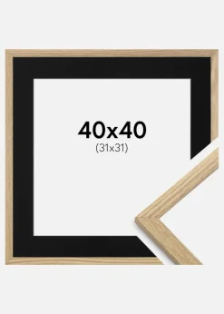 Ramme Trendy Eg 40x40 cm - Passepartout Sort 32x32 cm