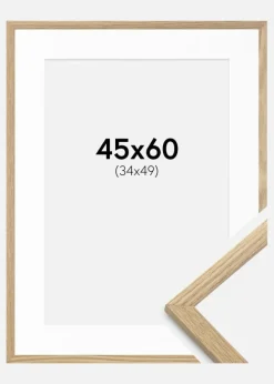 Ramme Trendy Eg 45x60 cm - Passepartout Hvid 35x50 cm