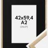 Ramme Trendy Eg 42x59,4 cm (A2) - Passepartout Sort 25x38 cm