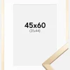 Ramme Trendy Guld 45x60 cm - Passepartout Hvid 32x45 cm