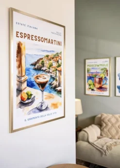 Ramme Trendy Guld 40x40 cm - Passepartout Hvid 30x30 cm