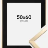Ramme Trendy Guld 50x60 cm - Passepartout Sort 40x50 cm