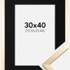 Ramme Trendy Guld 30x40 cm - Passepartout Sort 8x12 inches