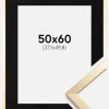 Ramme Trendy Guld 50x60 cm - Passepartout Sort 15x20 inches