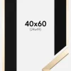 Ramme Trendy Guld 40x60 cm - Passepartout Sort 25x50 cm