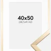 Ramme Trendy Guld 40x50 cm - Passepartout Hvid 29,7x42 cm (A3)
