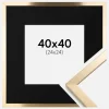 Ramme Trendy Guld 40x40 cm - Passepartout Sort 25x25 cm