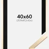 Ramme Trendy Guld 40x60 cm - Passepartout Sort 32,9x48,3 cm (A3+)