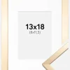 Ramme Trendy Guld 13x18 cm - Passepartout Hvid 9x12 cm
