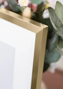 Ramme Trendy Guld 50x60 cm - Passepartout Hvid 14x18 inches