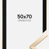Ramme Trendy Guld 50x70 cm - Passepartout Sort 42x59,4 cm (A2)