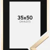 Ramme Trendy Guld 35x50 cm - Passepartout Sort 30x35 cm
